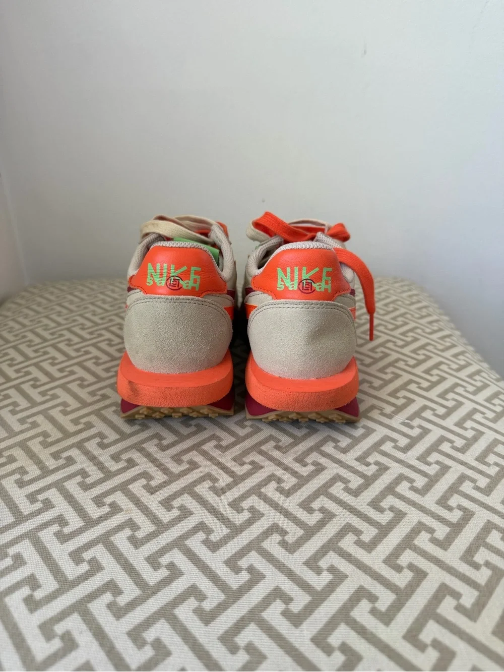 Nike Women's Orange, Beige & Green Layered Running Sneakers